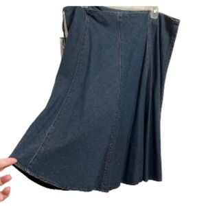 NWT Jones New York Dark Blue Denim A-Line Skirt Size 16